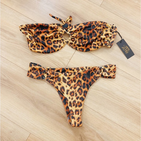 NWT Joues De Sable Hanna Leopard Print Bikini Size XL - Picture 2 of 5